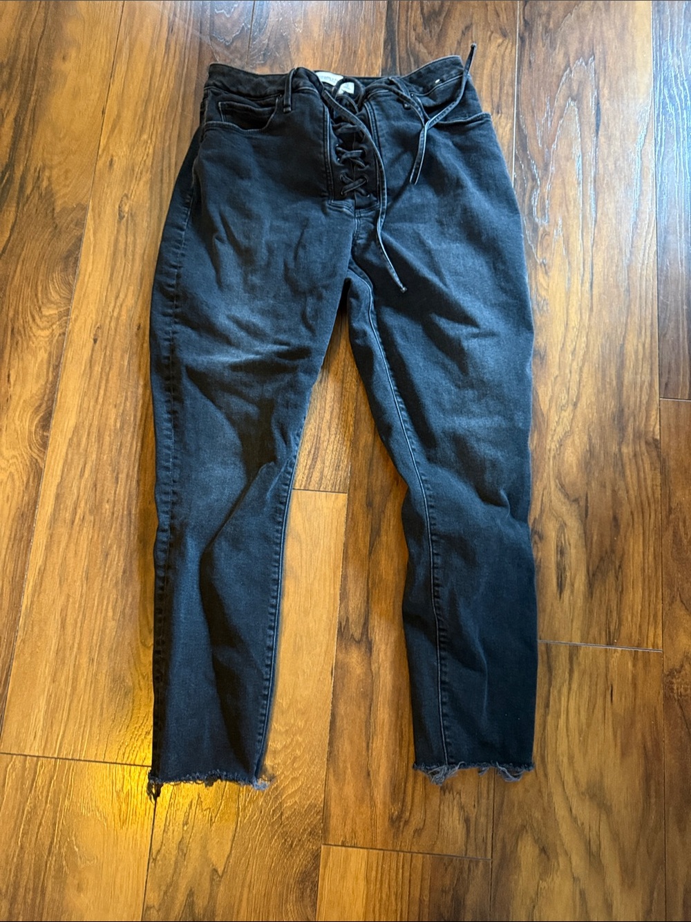 Abercrombie & Fitch Black Lace-Up Skinny Jeans